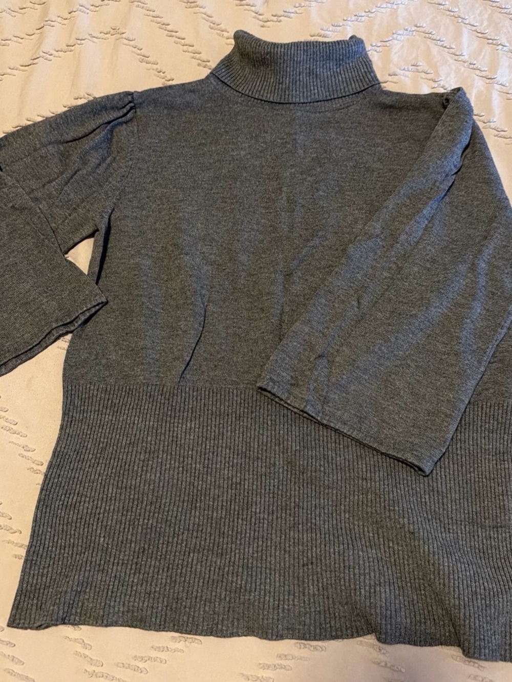 Gray Turtleneck Sweater Top made by AB studio.